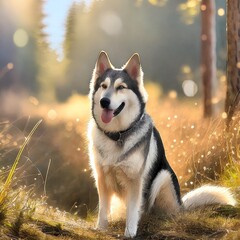 Wolf Dog in Woods