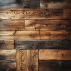 Dark wood texture, background image. Texture of old wood, wall panel made of boards. Dark brown natural wood parquet or wooden wall background. Wall in lounge style interior design.