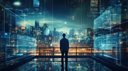 Fototapeta premium IT Technology Sets New Directions of Development and Amazing Trends