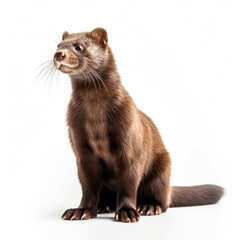 Mink isolated on white background