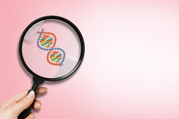 Checkup and research human DNA gene chromosome molecule