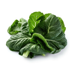 Collard greens isolated on white background