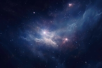 Fototapeta na wymiar A view of a distant galaxy, with stars and nebulae
