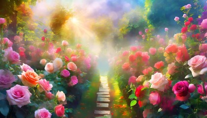 Obraz na płótnie Canvas rose flower garden destop wallpaper and background