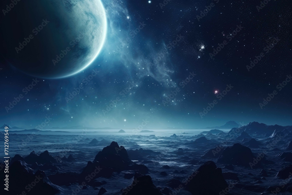 Canvas Prints a shot of a distant planet, illuminated by the light of a distant star