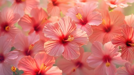 tropical hibiscus flowers, creating a vibrant and exotic atmosphere generative ai