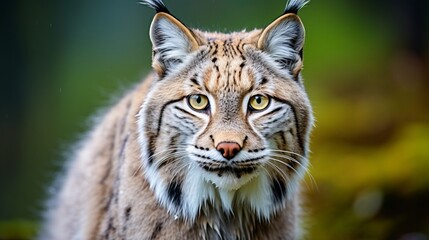 Fototapeta premium Close up portrait of bobcat in natural habitat, wildlife photography