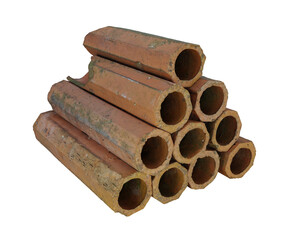 stack of pipe in brick, construction concept