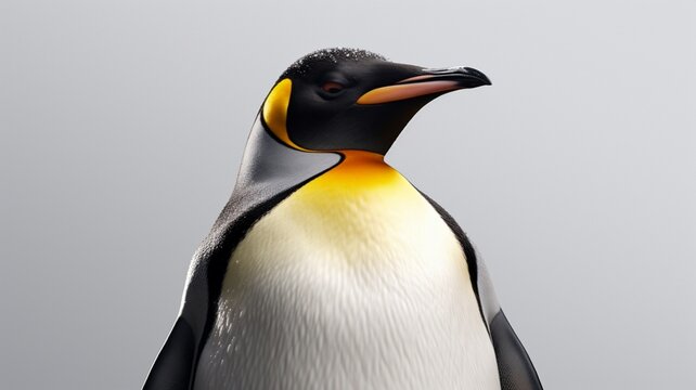 Adorable Penguin Waddling on the Arctic Iceberg Landscape with Majestic Icy Ocean Background - AI-Generative
