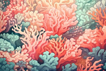 Coral tiles, seamless pattern, SNES style