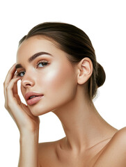 beauty female model in transparent background