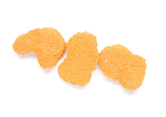 Tasty nuggets on white background