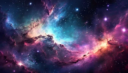 Deurstickers beautiful space nebula color background © anugrahmarhavirana