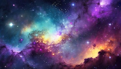 Naklejka premium beautiful space nebula color background