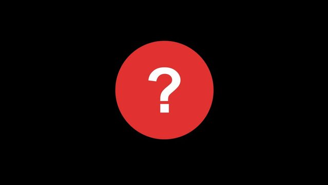 Red Question Mark icon Animation with Transparent Background 