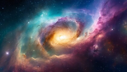 Naklejka premium beautiful spiral nebula color background