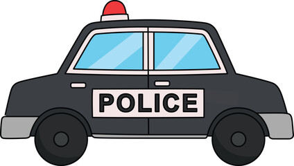 Police Car Cartoon Colored Clipart Illustration