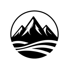 Simple isolated vector mountain design on a transparent background