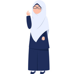 Faceless muslim teacher