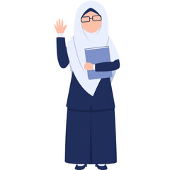 Faceless muslim teacher