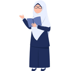 Faceless muslim teacher