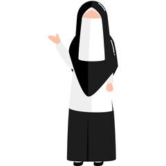 Faceless muslim teacher