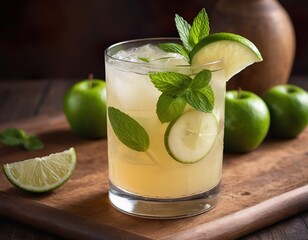 mojito cocktail with lime and mint