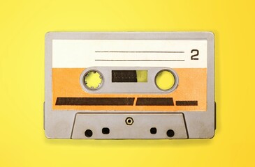 Blank label retro vintage old compact cassette