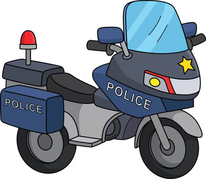 police motorcycle cartoon blue and gray clip art preview