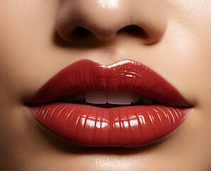 Fototapeta premium Beautiful closeup of female lips