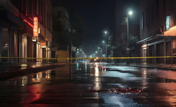 Crime scene in the city