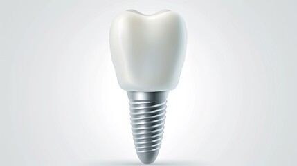 Dental clinic concept. Tooth implant on a white background