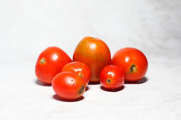 cherry tomatoes isolated on white background.