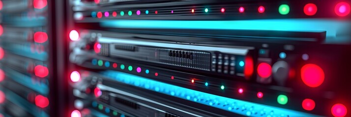 Fototapeta premium Computer equipment in a high tech data center. 