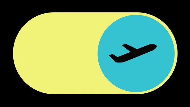 Airplane mode toggle switch blue button on transparent