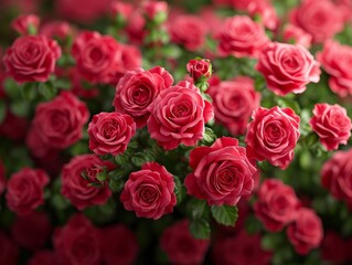 Obraz premium Beautiful vibrant red roses for a Valentine's Day or anniversary backdrop. 