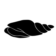Silhouette, stencil of a sea shell. Decorative element for sea summer designs. Vector graphics.