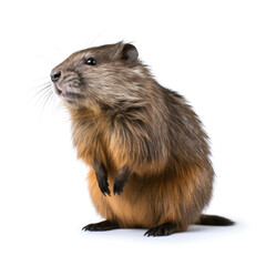 Muskrat isolated on white background