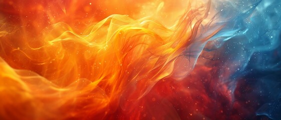 Fototapeta premium Futuristic Triangles background, an Elegant shift from a vibrant marigold to a dusky cerulean accented with sparse, can be used for website design app design.