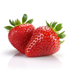Strawberries isolated on white background