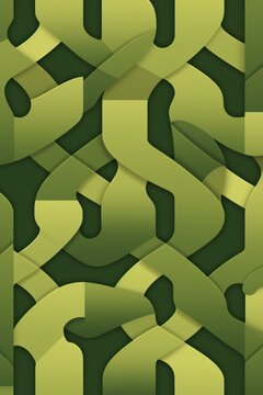 Olive green simple repeating interlocking figure