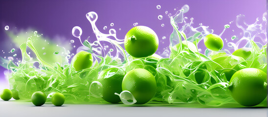 green, apple, fruit, abstract, water, food, healthy, white, fresh, isolated, nature, color, drop, liquid, bubbles, blue, freshness, splash, light, illustration, wallpaper, colorful, texture, drops, br - obrazy, fototapety, plakaty