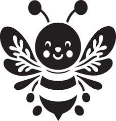bee silhouette of vector illustrator