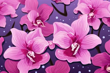 Orchid cartoon illustration of a pattern with one break in the pattern