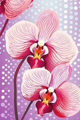 Orchid wavy 70s halftone pattern, batik, pastel