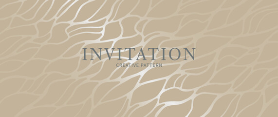 Elegant vector abstract background with silver waves. Modern premium gradient illustration for cover design, card, flyer, poster, luxe invite, wedding card, prestigious voucher and invitation. - obrazy, fototapety, plakaty