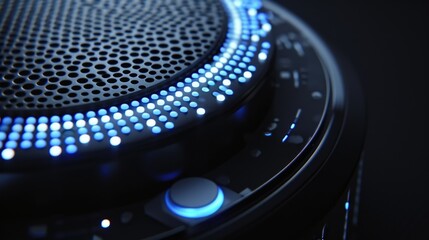 Innovative and sleek the abstract drum machine of the future combines tingedge technology with a mesmerizing visual display