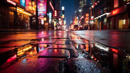 Night city street - Powered by Adobe