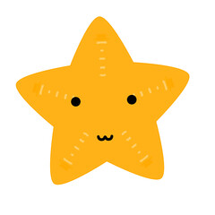 Cute happy golden star, star magic kawaii with cute decoration design 