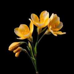 Obraz premium Freesia Flower, isolated on black background